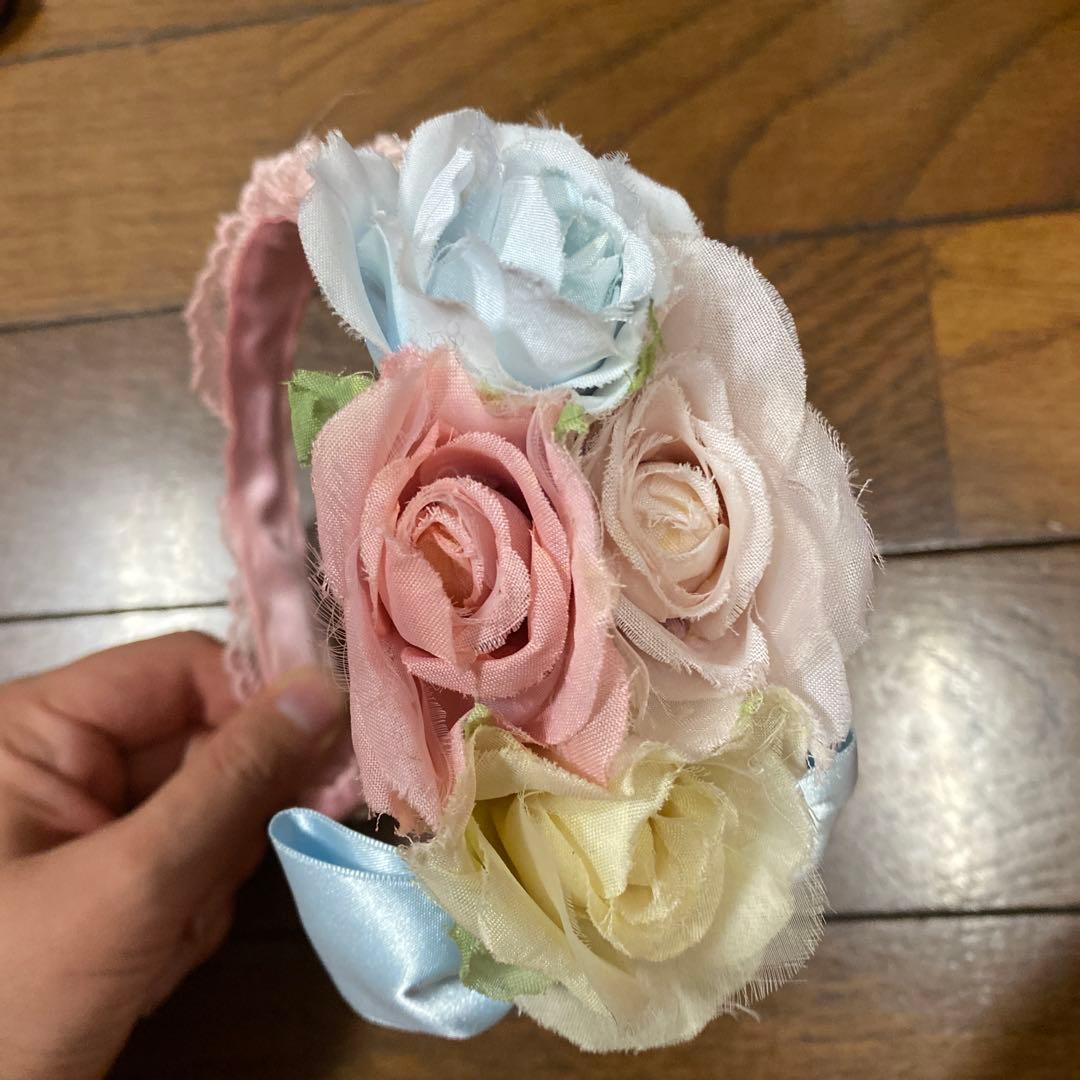 Angelic Pretty　カラフルローズリボン カチューシャ パール