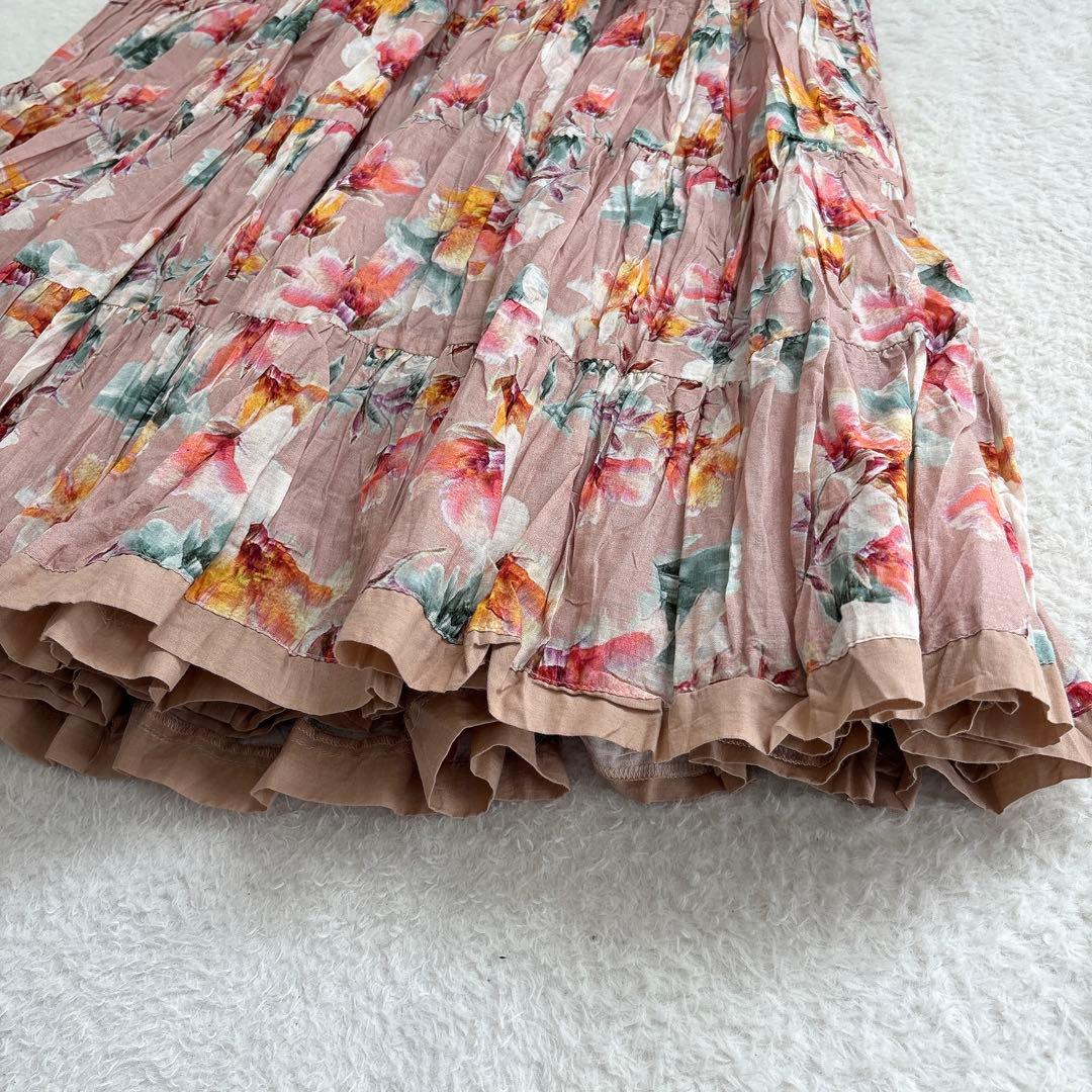 【新品】MARIHA マリハ フラワープリント ティアードロングスカート
