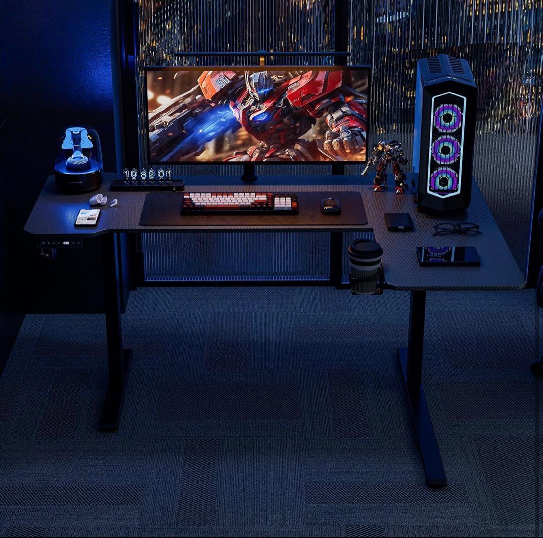 Acrolix電動 L字昇降式デスク ゲーミングデスク カーボン天板