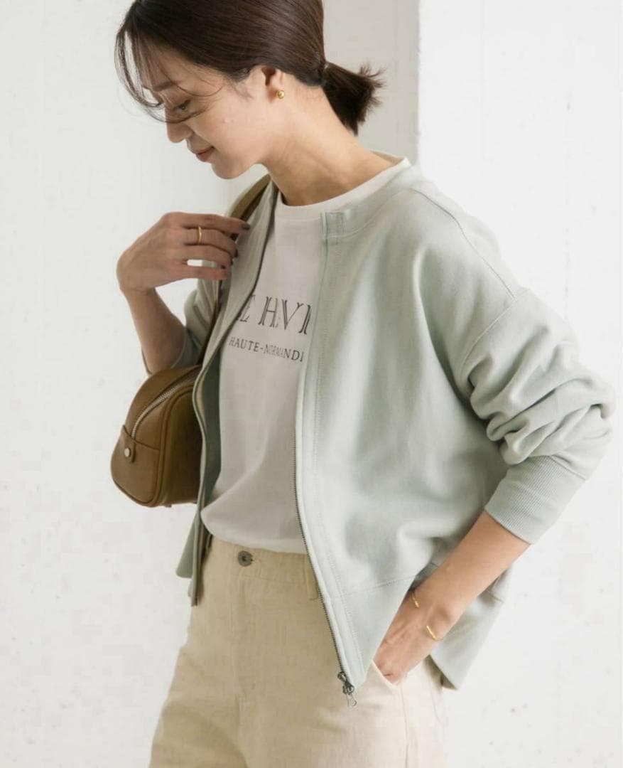 新品◆DOORS◆コットンスウェットZIPカーディガン《MINT》ドアーズ