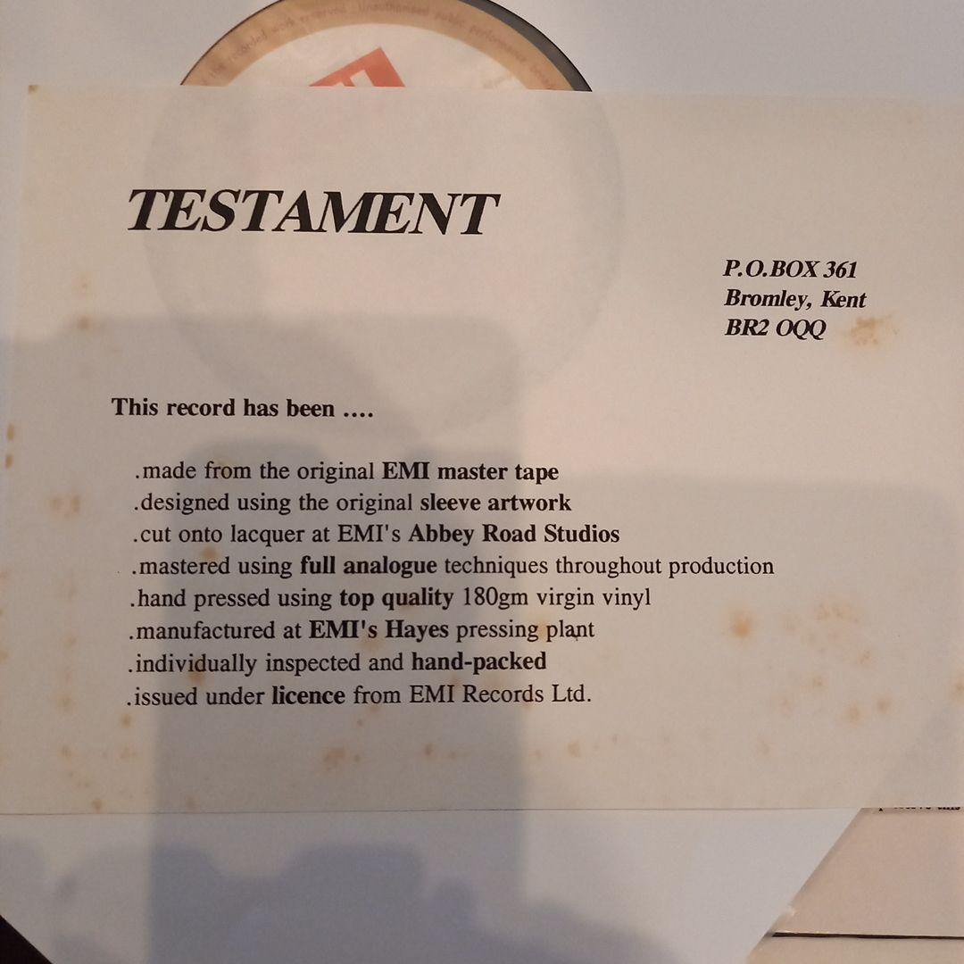レコードです。TESTAMENT復刻盤 デ・ヴィート　バッハ、モーツァルト