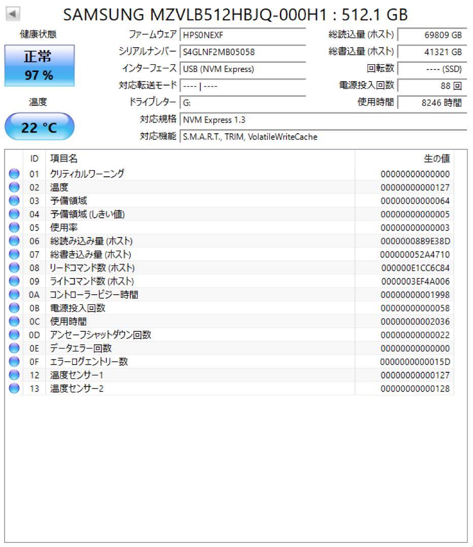 内蔵型SSD NVMe512
