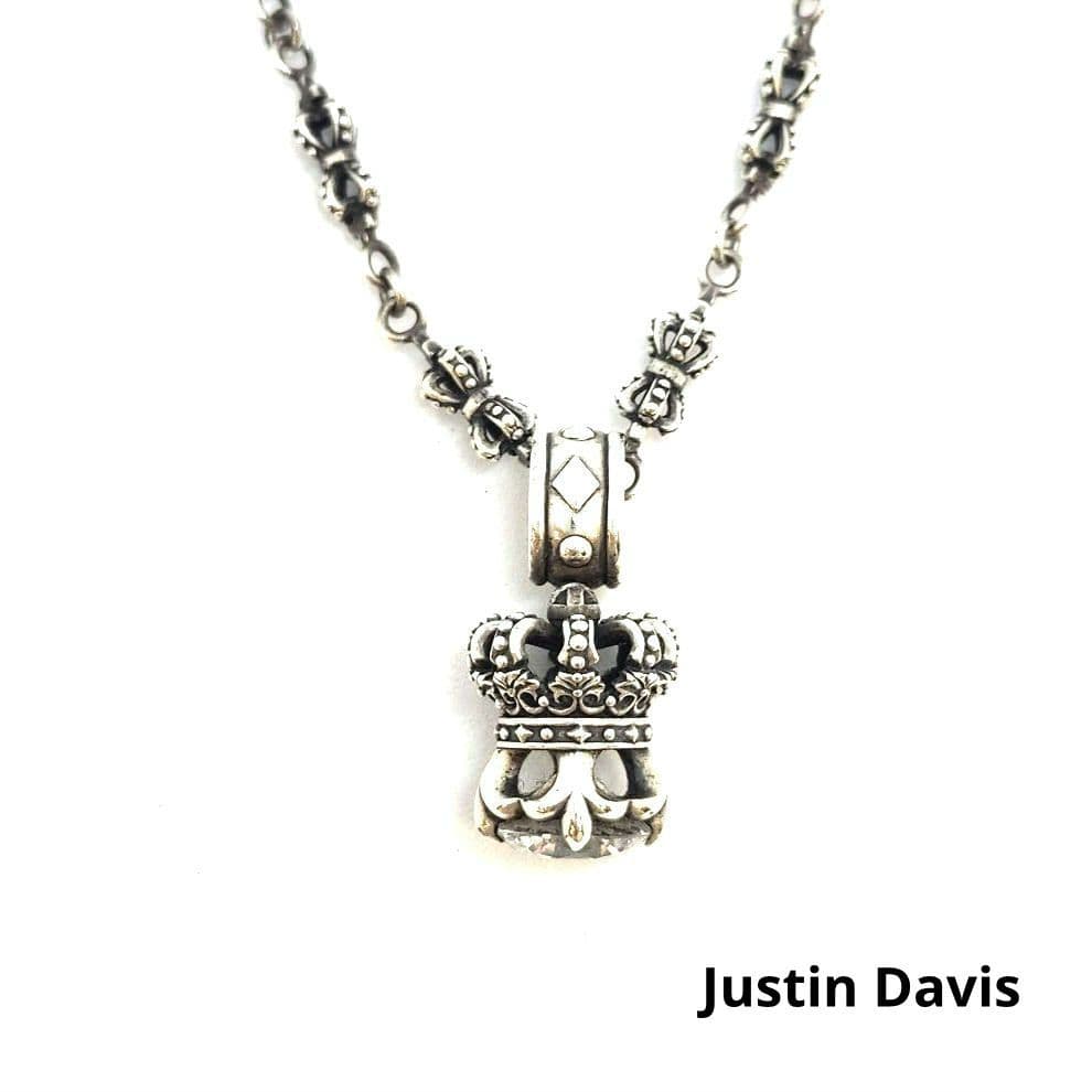 Justin Davis　ジャスティン　ダブルクラウン　ネックレス　シルバー