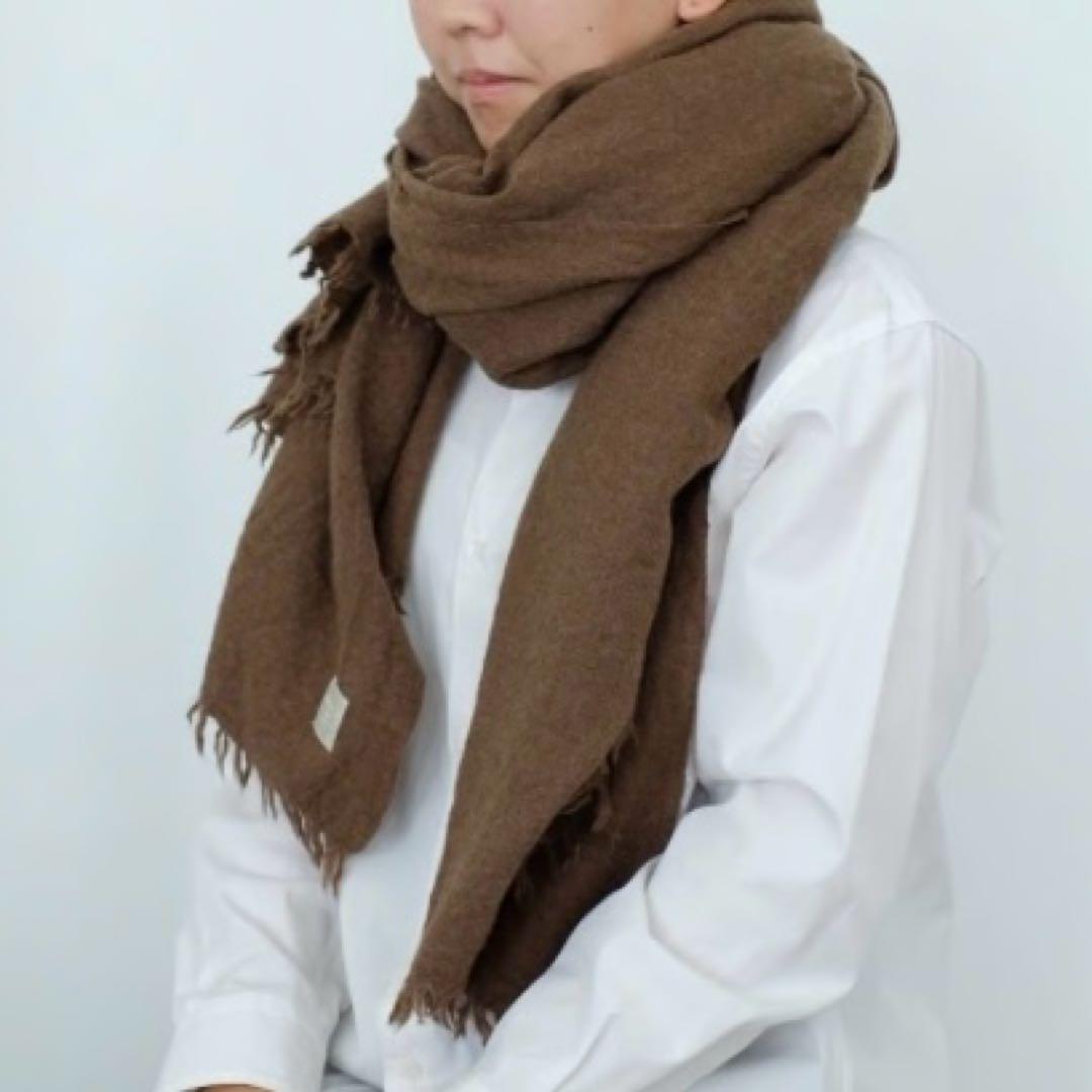 locally muji muffler 縮絨ウール チャコールグレー　マフラー