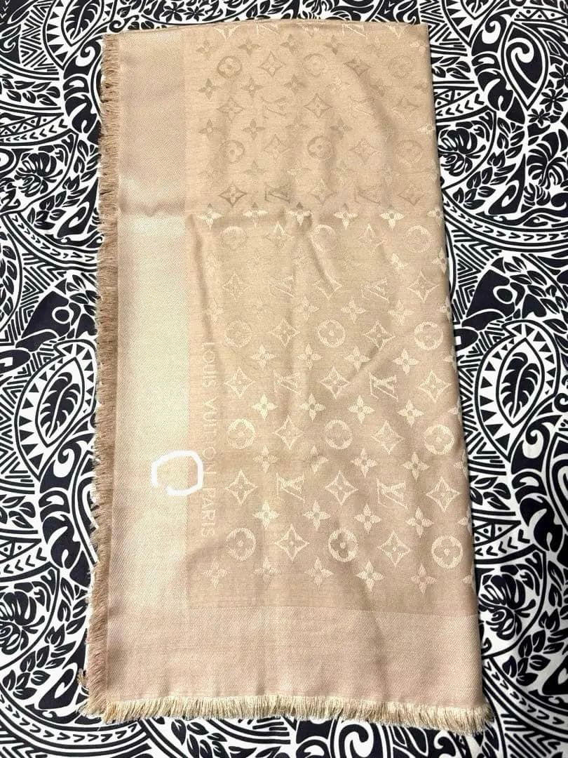 【新品】LOUIS VUITTON ベージュ モノグラム ストール140×140