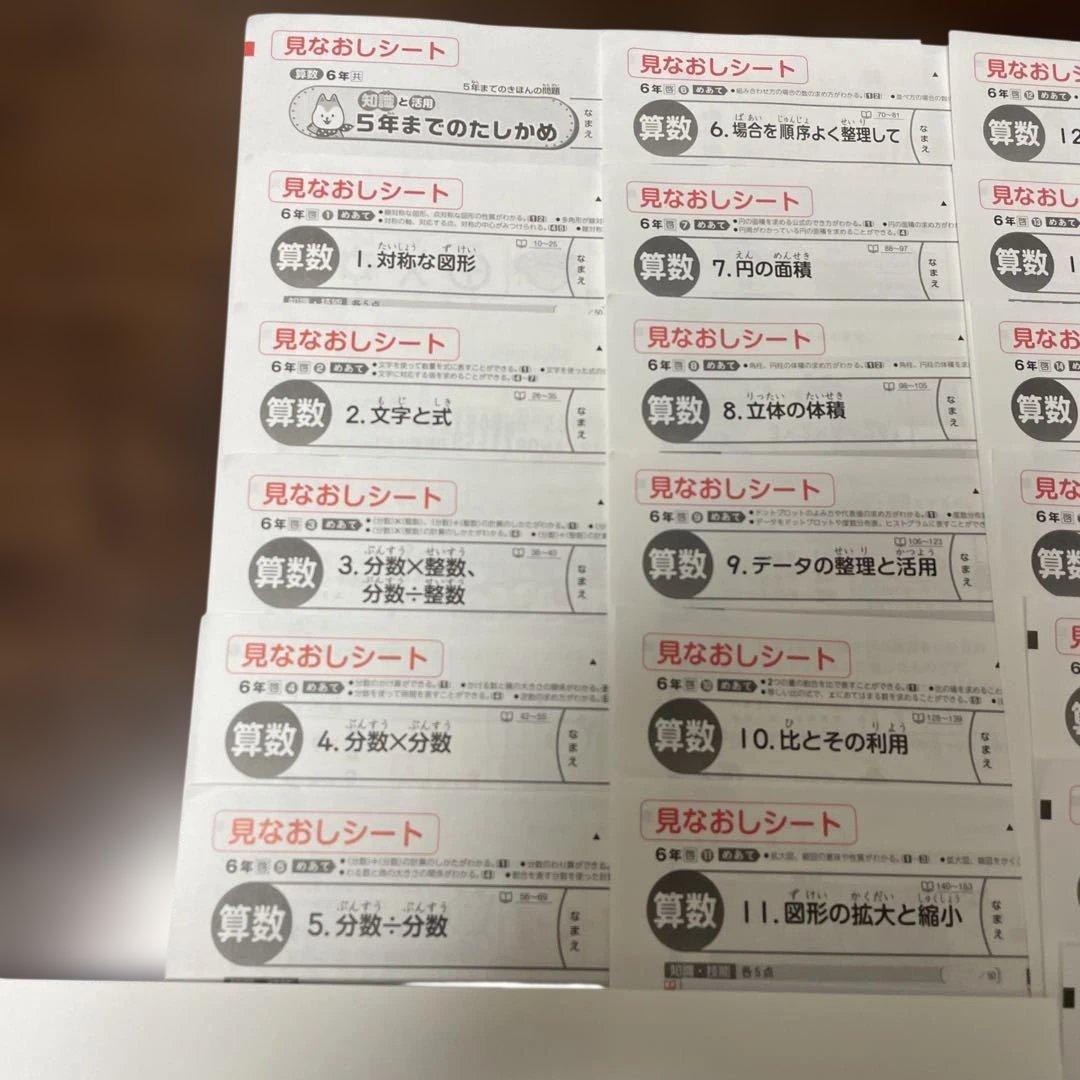 【最新版】小学6年　算数　テスト　答え　令和7年度　１年分