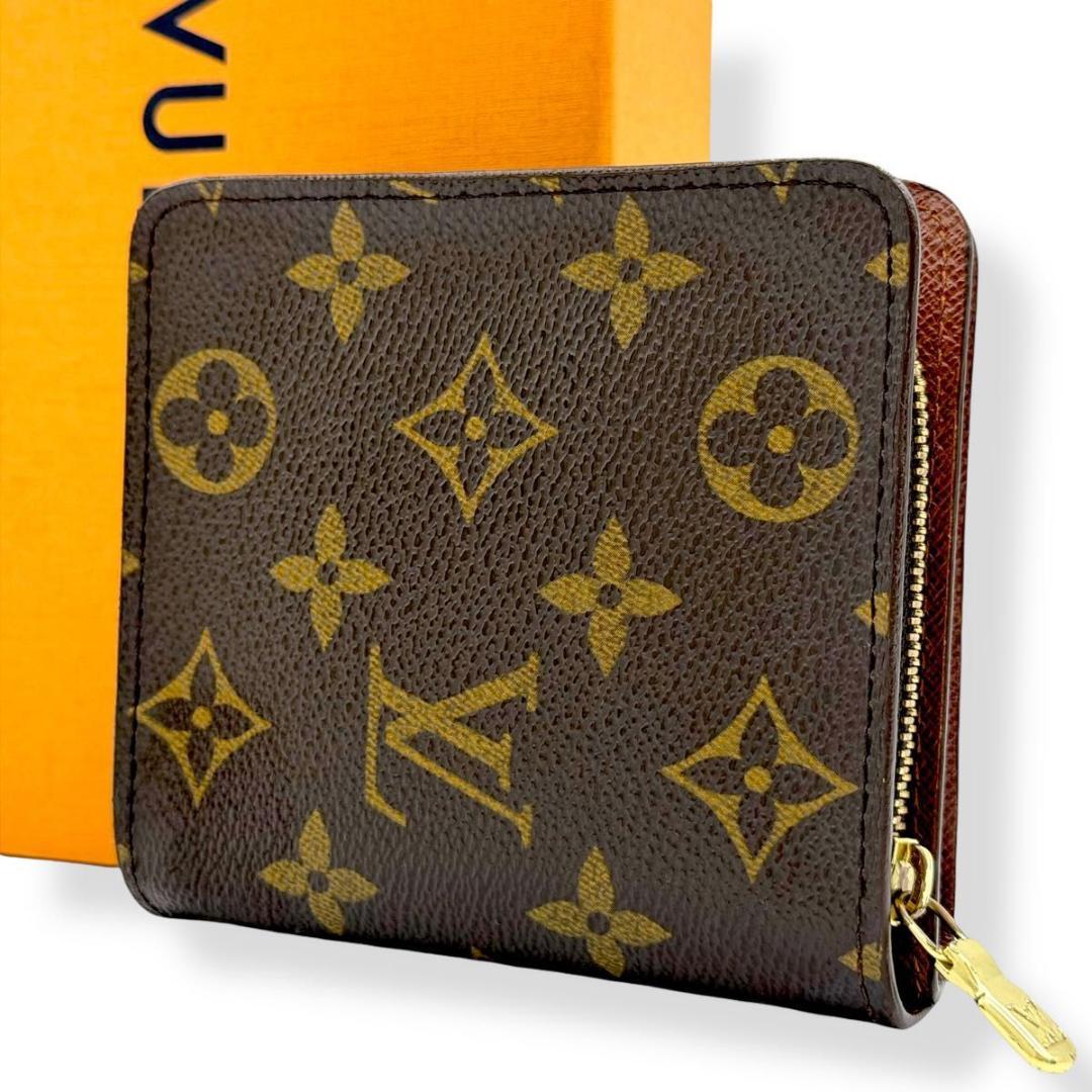 【外観美品】ルイヴィトン モノグラム コンパクトジップ 二つ折り財布 ウォレット