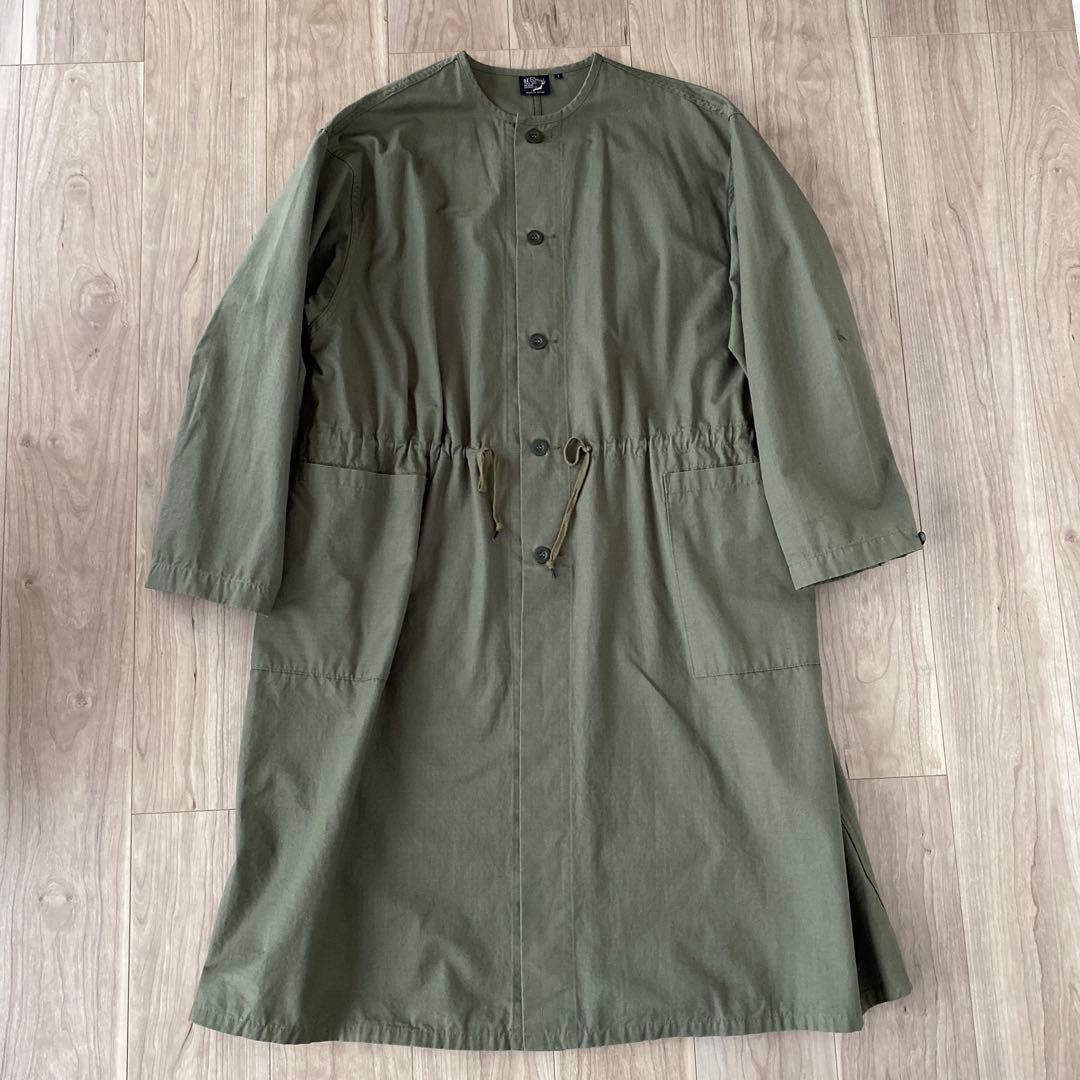 【最終お値下げ】orslow コットン ノーカラー ミリタリーロングコート