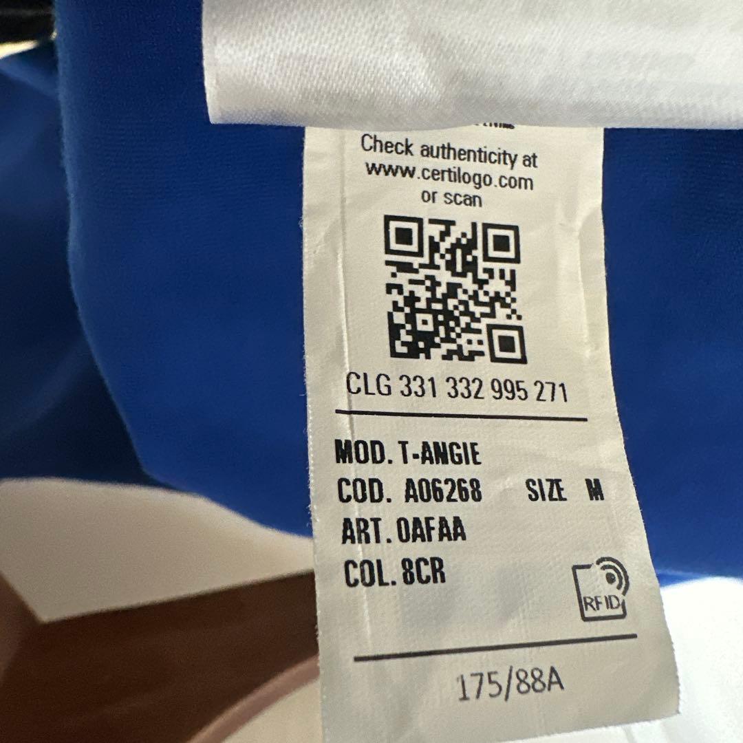 DIESEL 青 ロゴ Tシャツ 半袖　オーバルD T_ANGIE