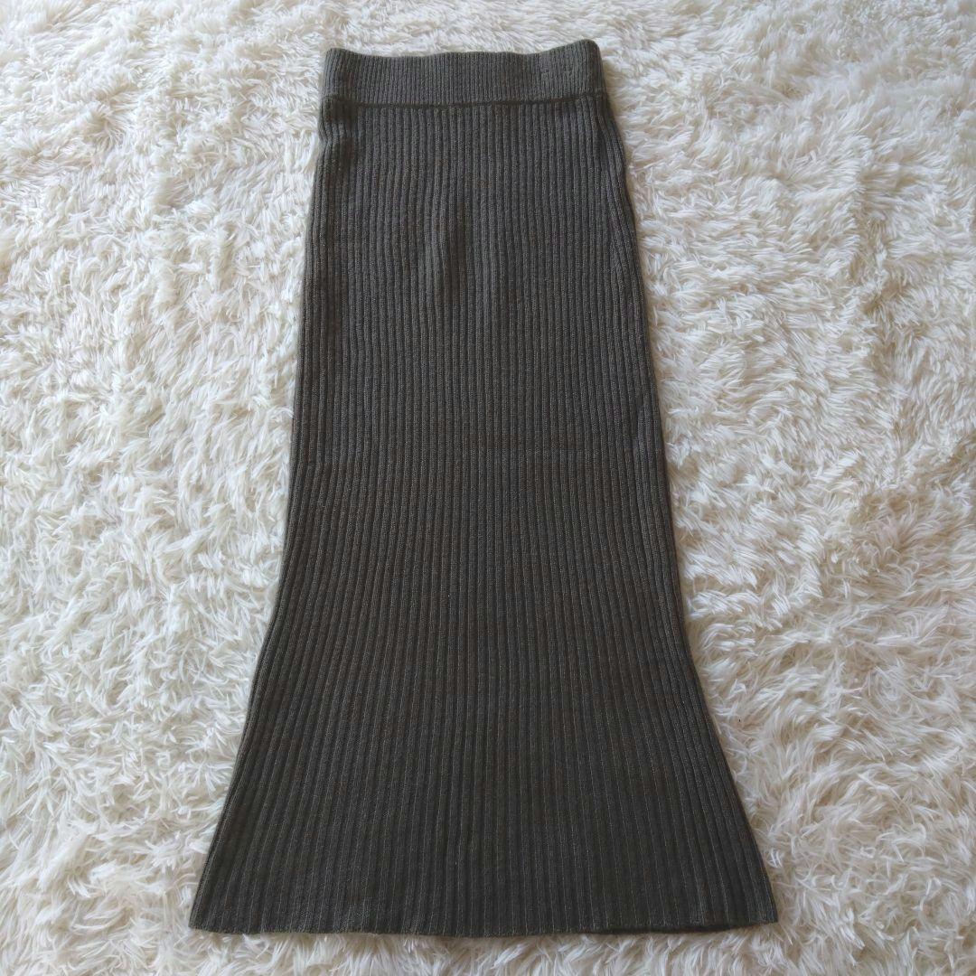カシミヤ100✨ドゥーズィエムクラス　cariaggi　リブニット　スカート