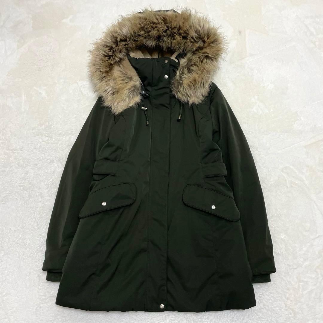 【美品】ZARA ファー付きモッズコート カーキ Lサイズ