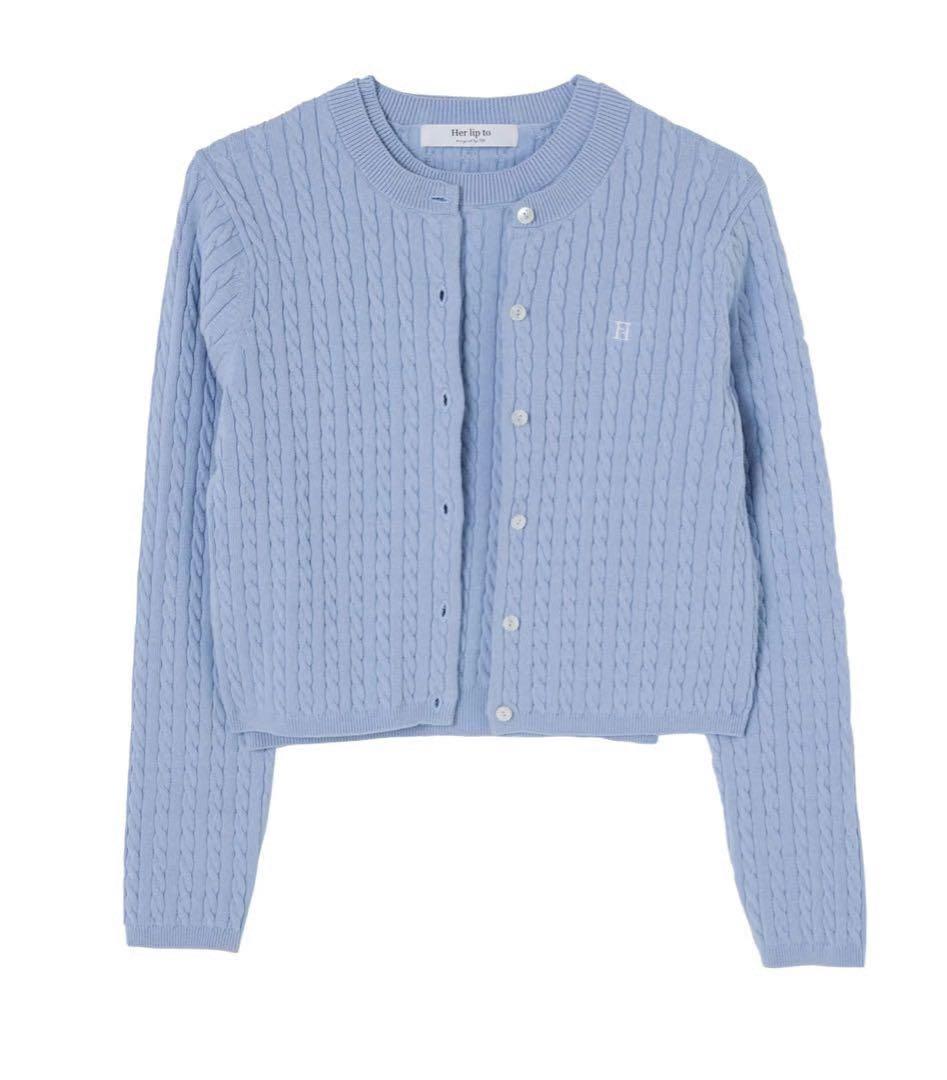 Her lip to Essential Cable Knit カーディガンのみ