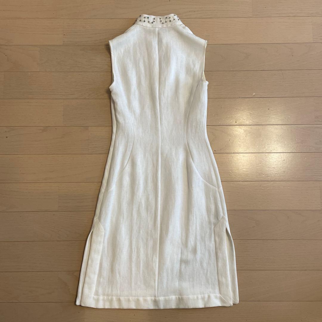 VALENTINO ROMAビジューノースリーブワンピース アイボリー 40/6