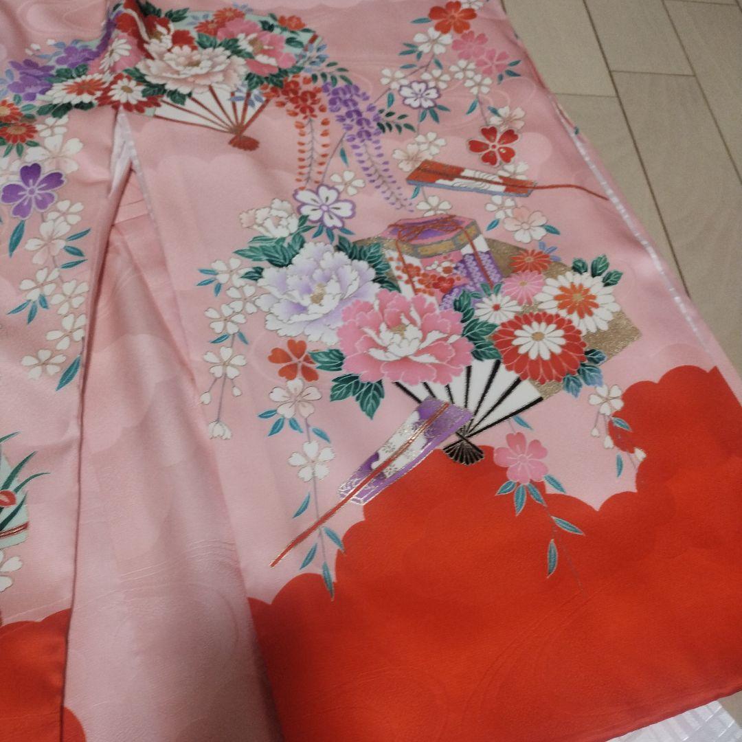 ❀女児 豪華、初参り お着物 牡丹 扇等々