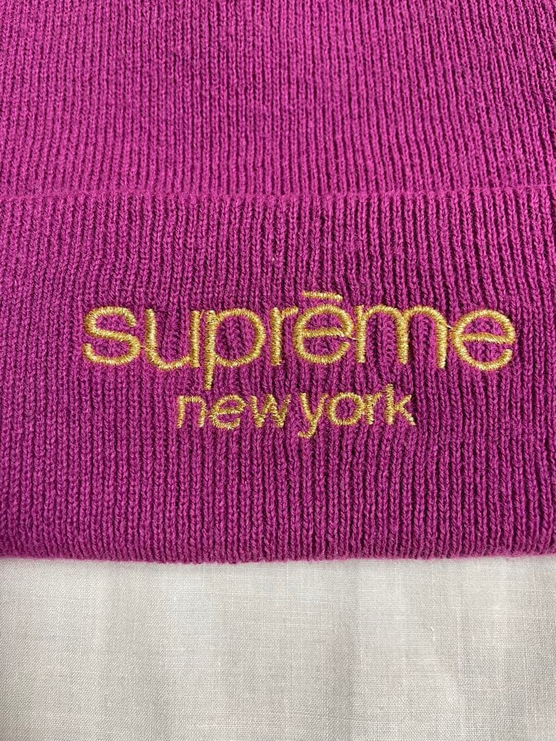 supreme ニット帽 パープル