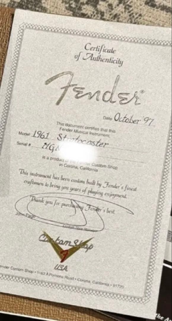 ギター Fender Custom Shop MasterGrade 1961 aged