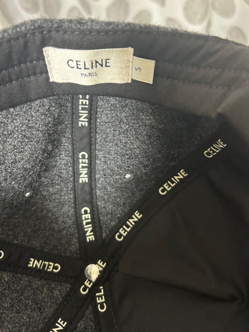 CELINE ウール ベースボールキャップ グレー/ブラック