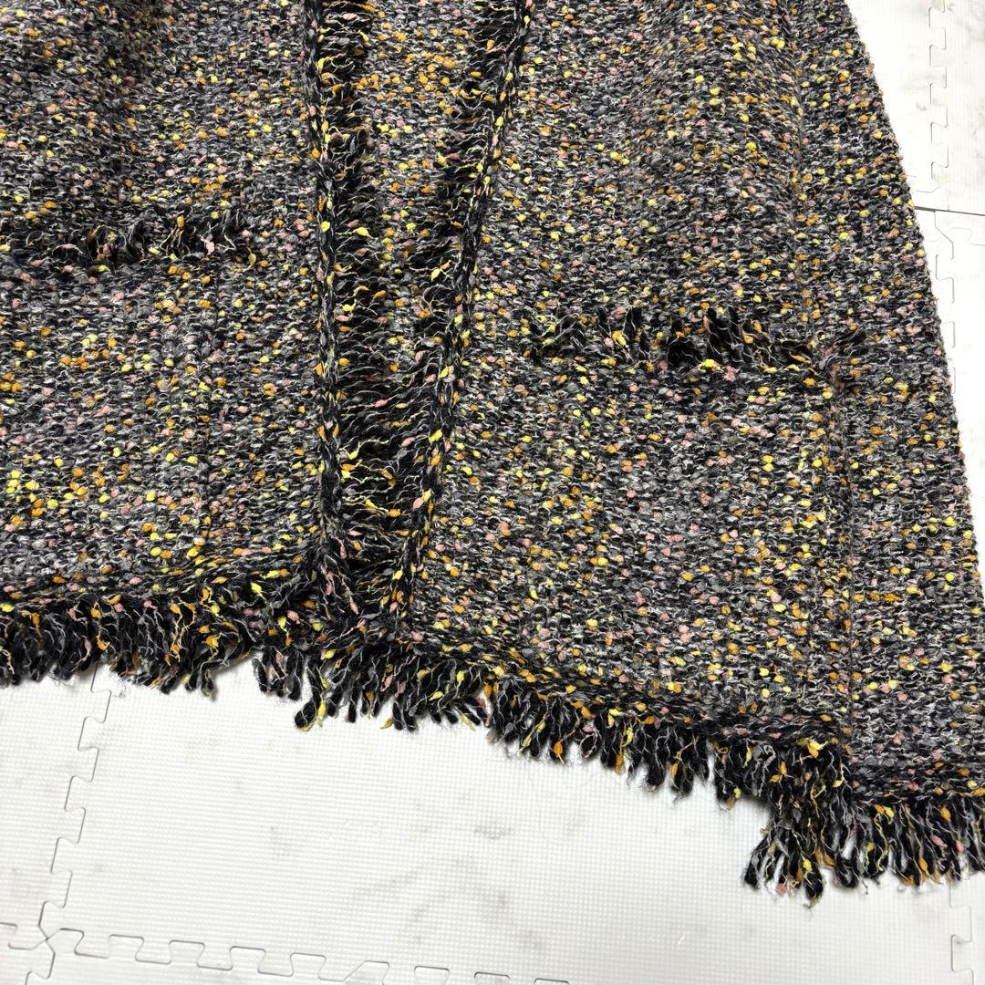 美品✨2024年 モガ ミックスツイード調カーディガン フリンジ アルパカ