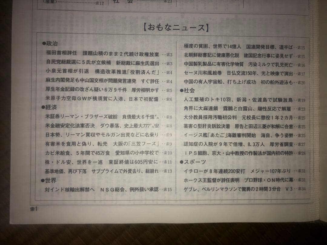 朝日新聞 縮刷版 2008年（平成20年） 1〜6月　6冊