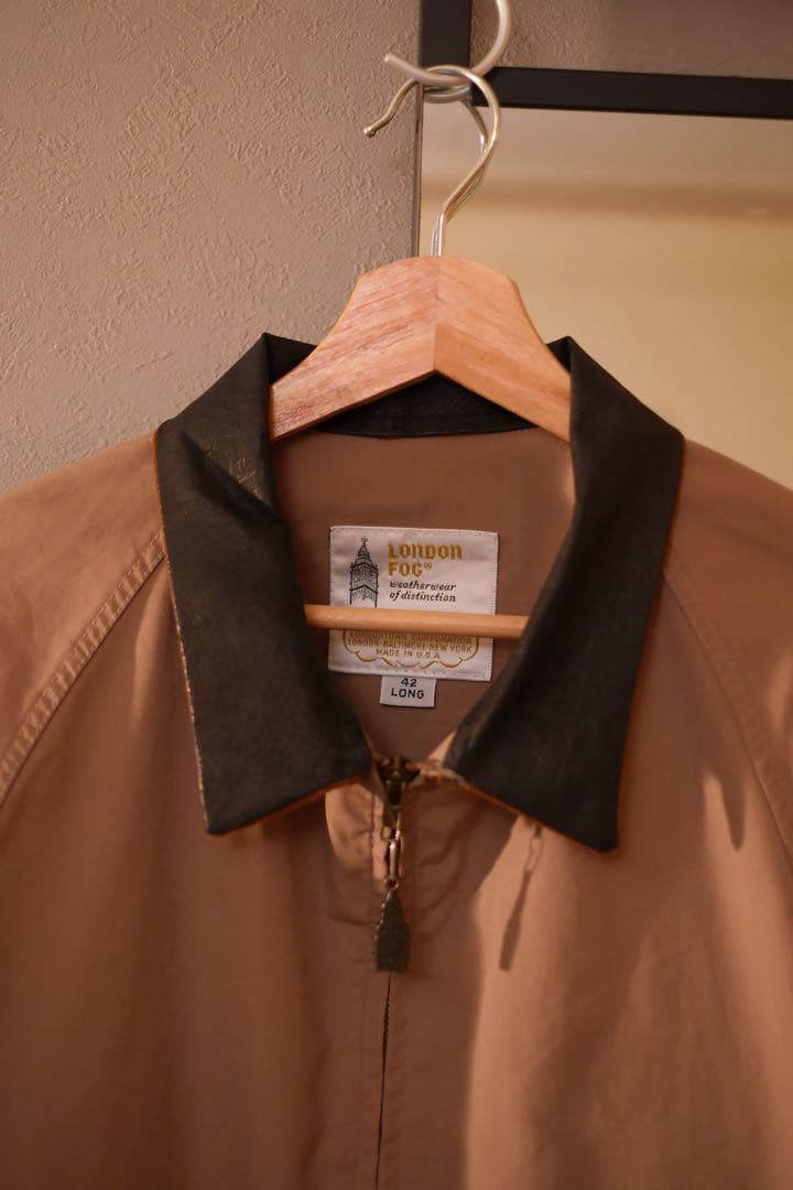 lodon fog スイングトップ カスタム 襟レザー 古着 comoli