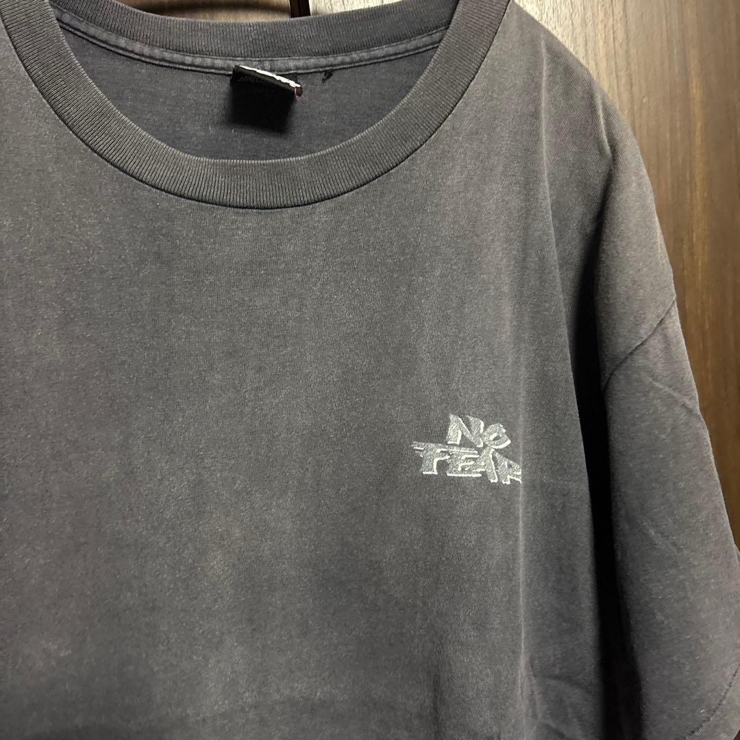 90s USA製 No fear XLサイズ　鬼フェード　Tシャツ　ブラック