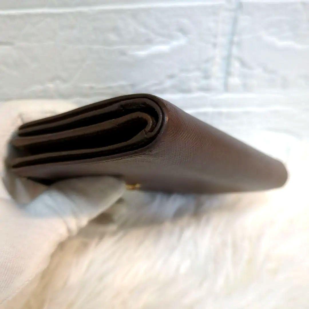【美品】プラダ 折り財布 サフィアーノ 茶