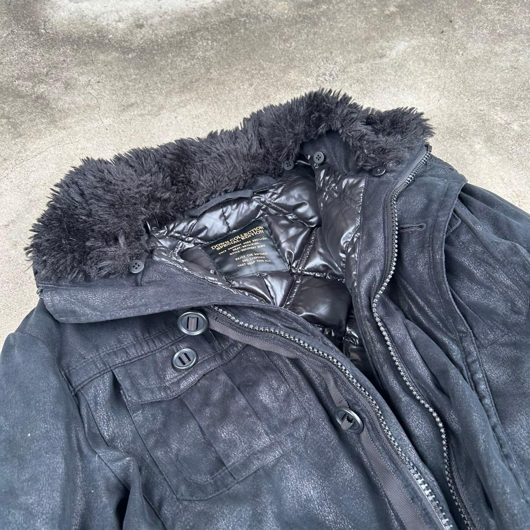 ジャケット・アウター 00s archive coating fur down coat Y2K