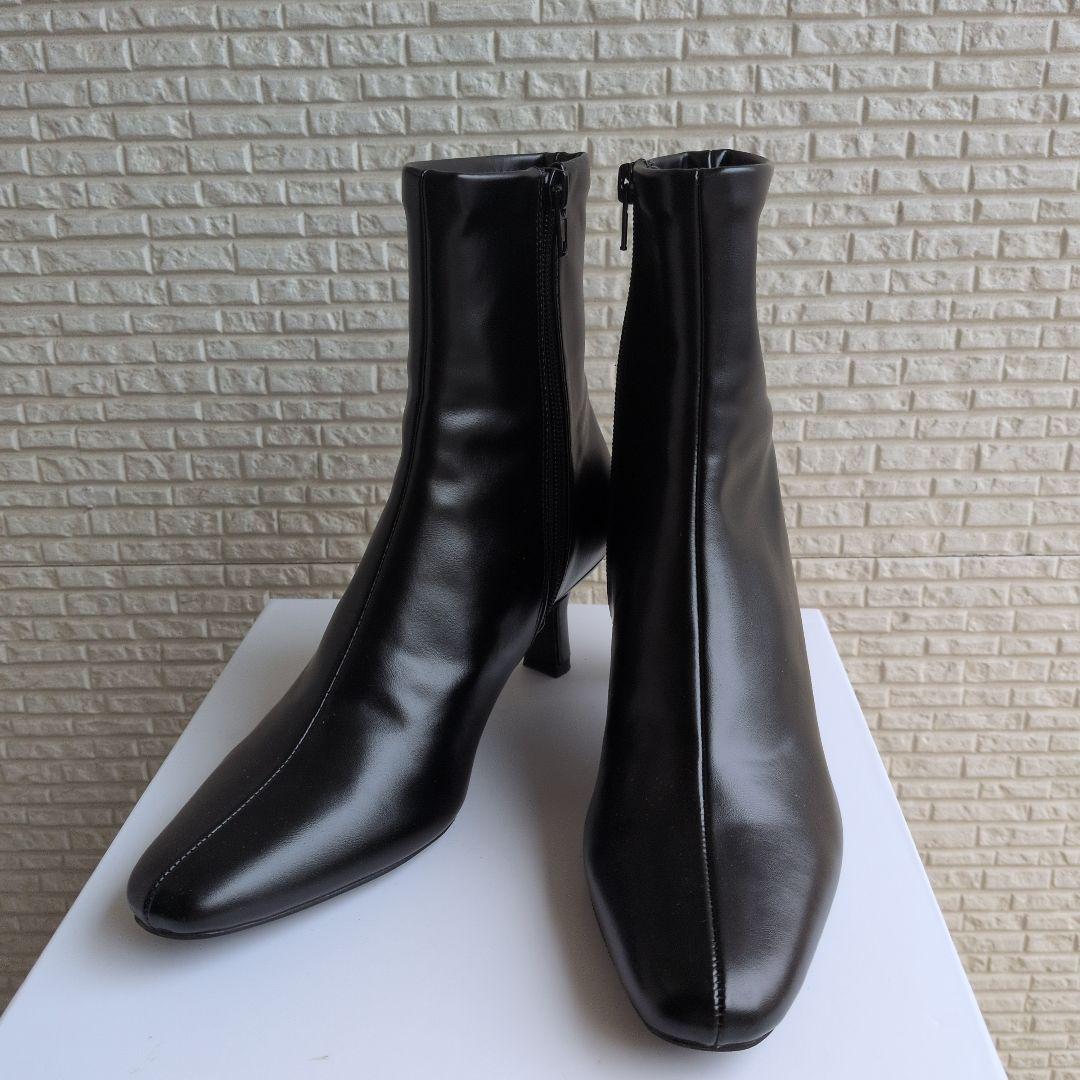 完売ルタロン フレンチスクエアショートブーツ 6cm ブラック 新品