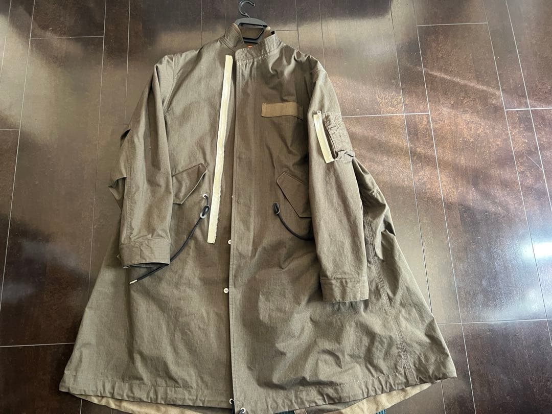 【極美品】sacai 25-03771M Rip Stop Coat カーキ