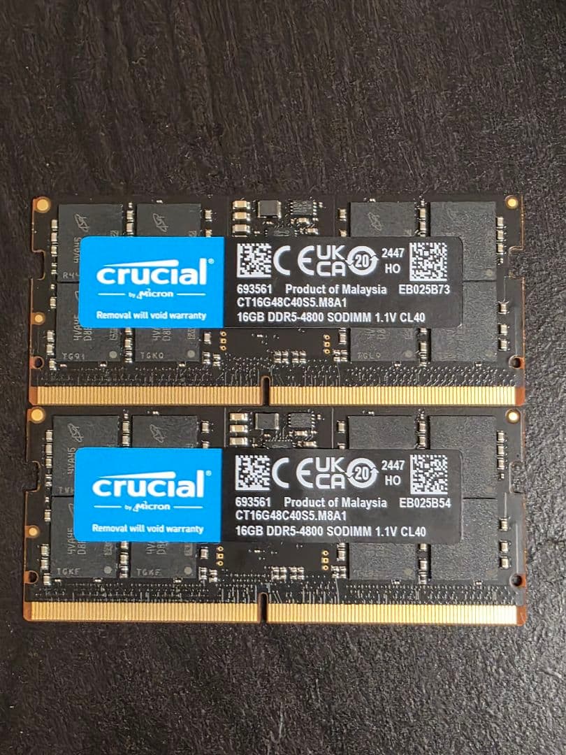 3*ん様 Crucial 32GB 16GB×2 DDR5 SODIMM メモリ