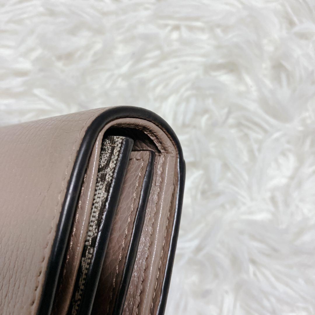 GUCCI 財布 ピンク GGマーモント二つ折り スプリーム バイカラー