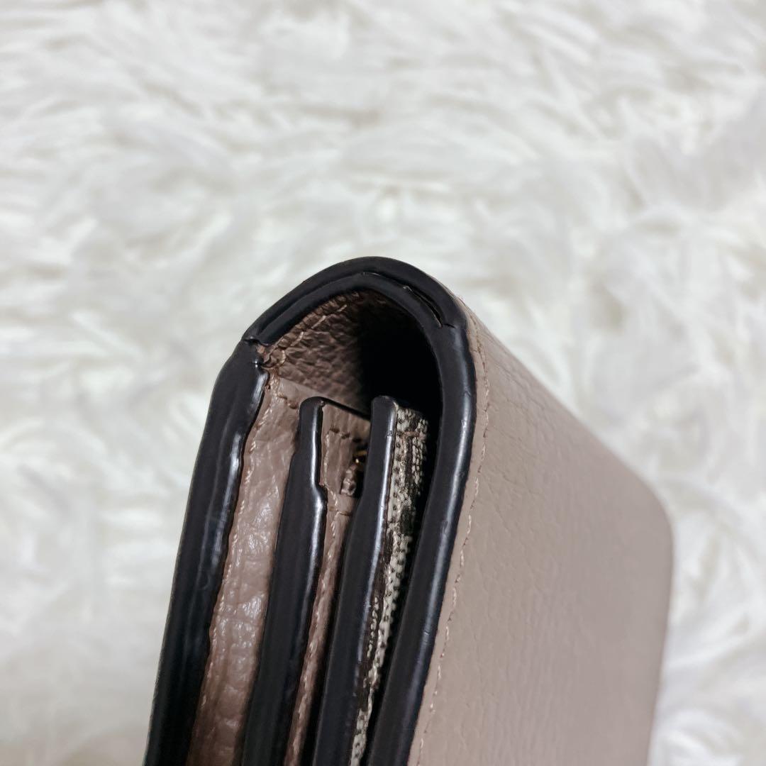 GUCCI 財布 ピンク GGマーモント二つ折り スプリーム バイカラー