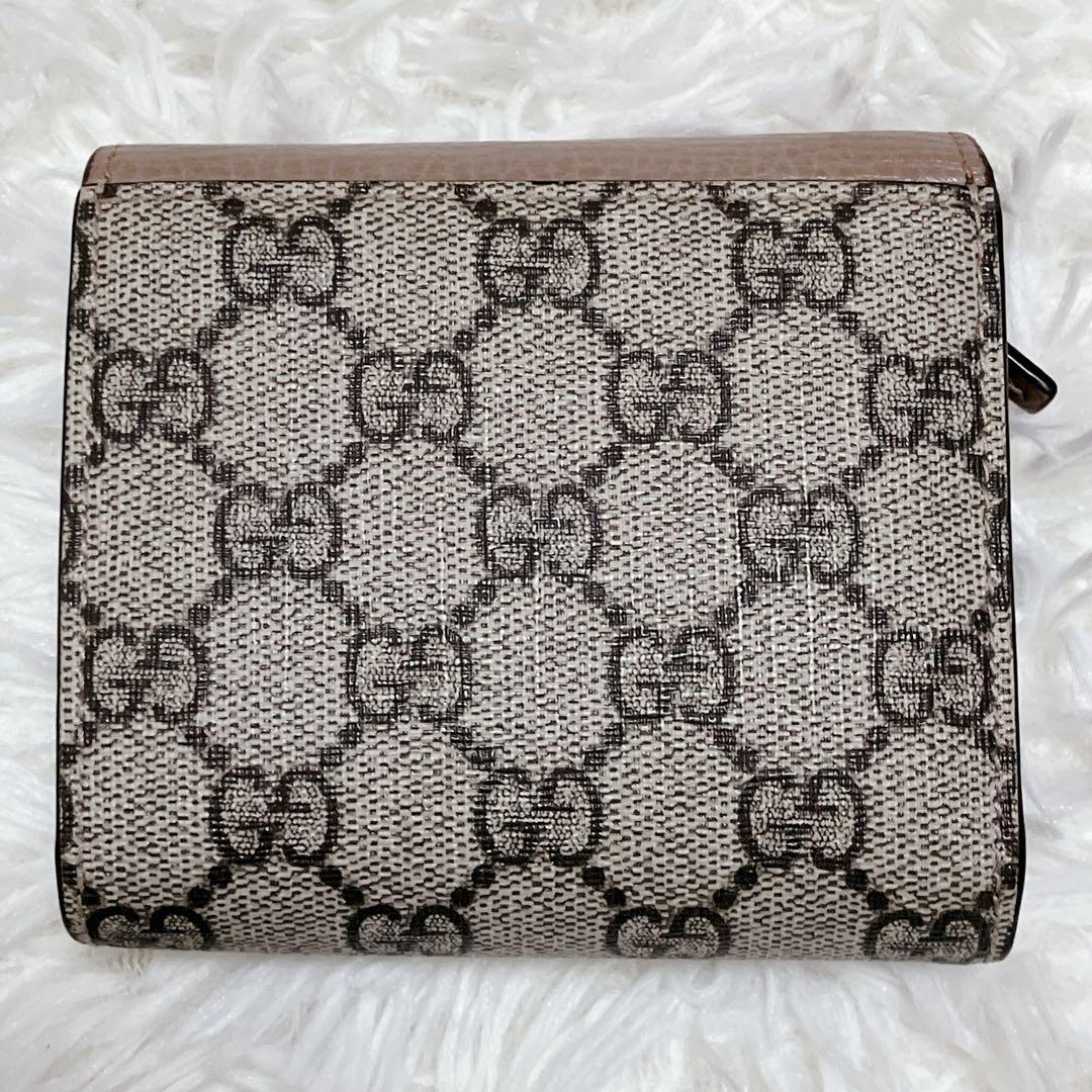 GUCCI 財布 ピンク GGマーモント二つ折り スプリーム バイカラー
