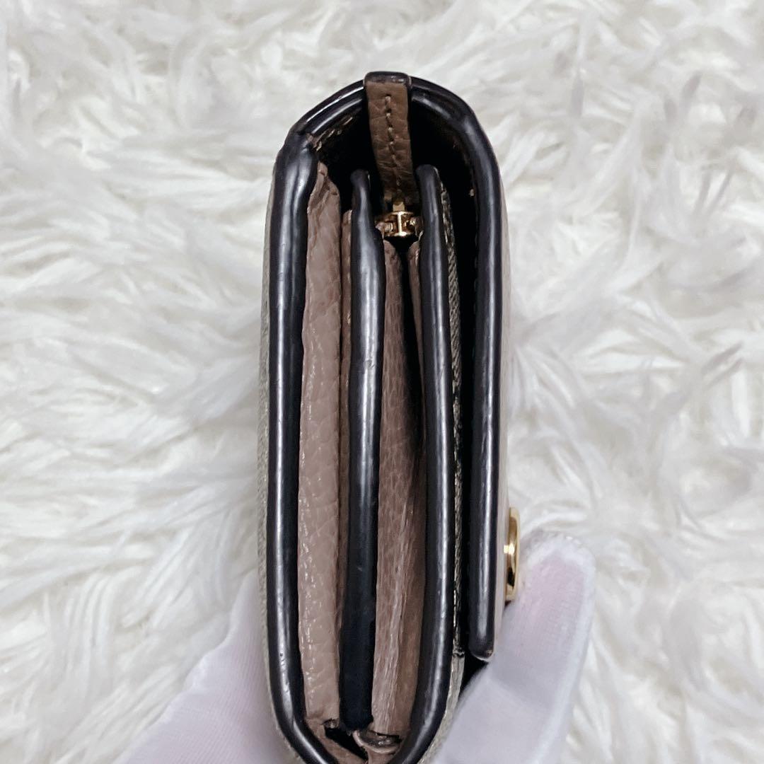 GUCCI 財布 ピンク GGマーモント二つ折り スプリーム バイカラー