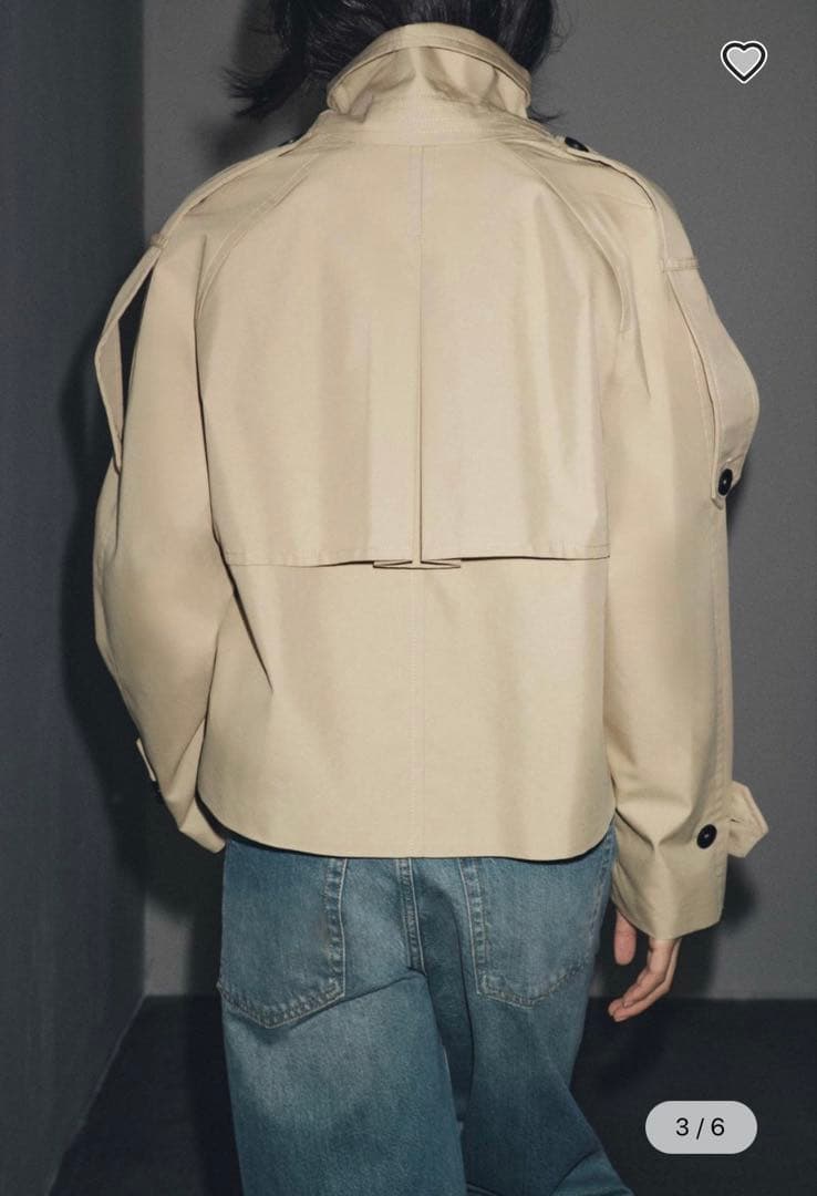 ZARA ZW COLLECTION ショート丈撥水加工トレンチコートL