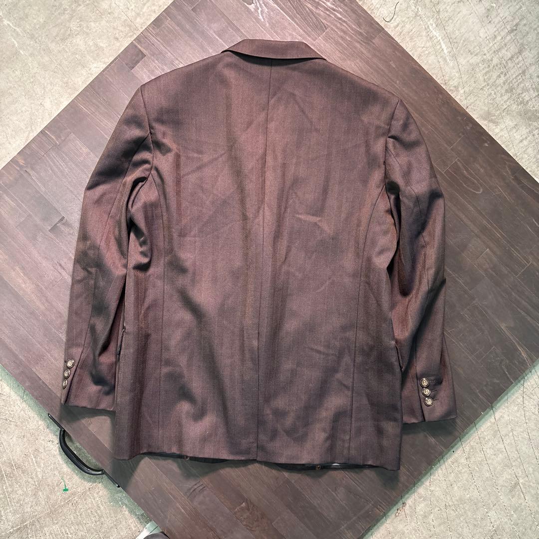 7LA1 ジャケット＆パンツ　スーツ　フォーマル　結婚式　ブラウン　古着used