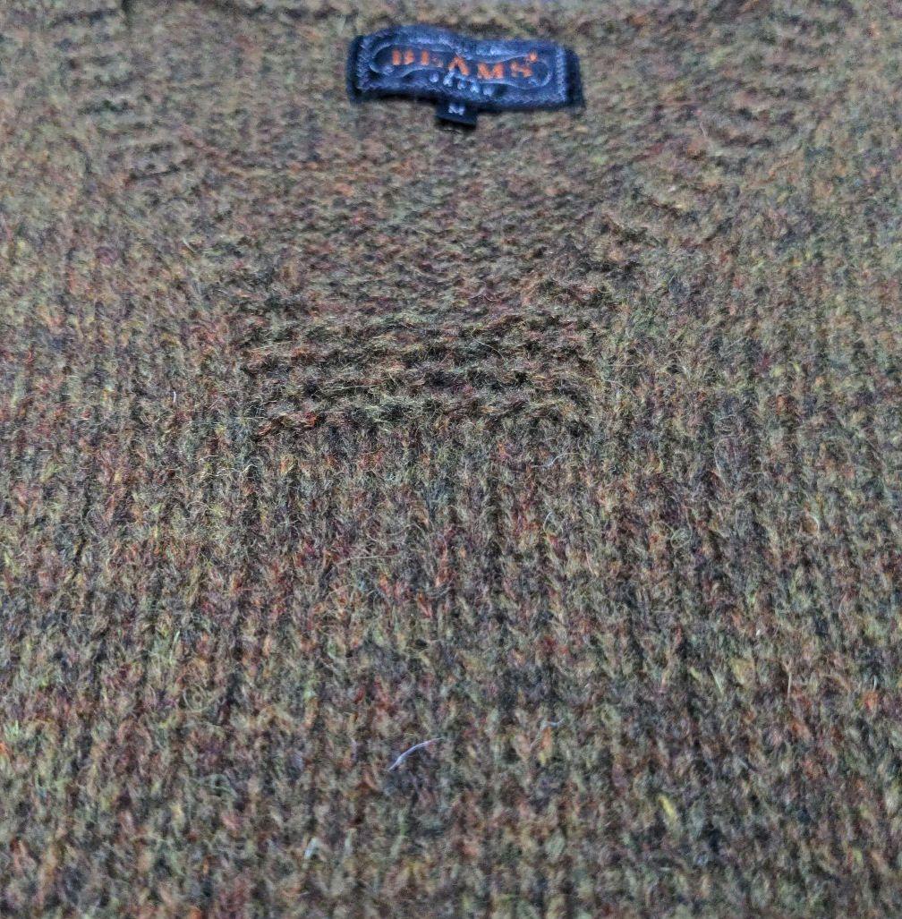 【美品】BEAMS PLUS ミリタリー ニットベスト サイズM ウール100％