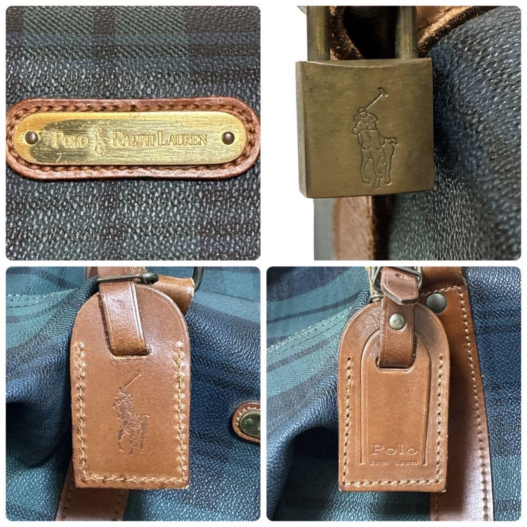 【美品】ポロラルフローレン ボストンバッグ 2way ショルダー 本革 大容量