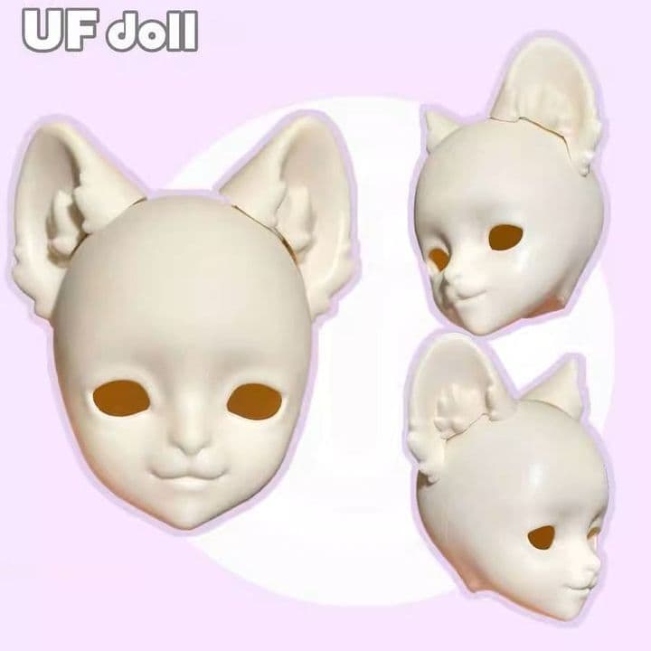 UFdoll 喵喵 ノーメイクヘッド+猫耳パーツ 1/3サイズ