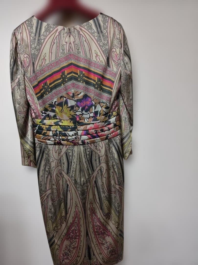ETRO　シルク　ひざ丈ワンピース7分袖