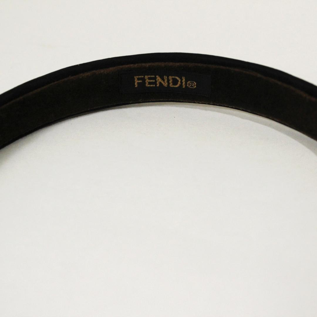 美品 フェンディ カチューシャ ズッカ柄 FF柄 ブラック FENDI