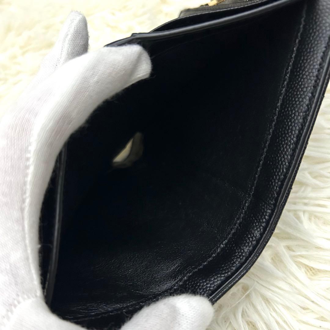 専用◆極美品◆SAINT LAURENT キルティング YSLロゴ 三つ折り財布