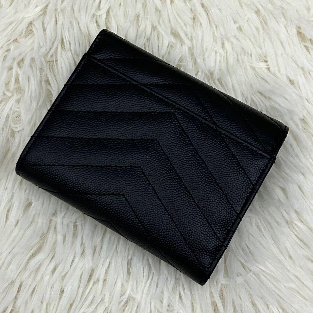専用◆極美品◆SAINT LAURENT キルティング YSLロゴ 三つ折り財布