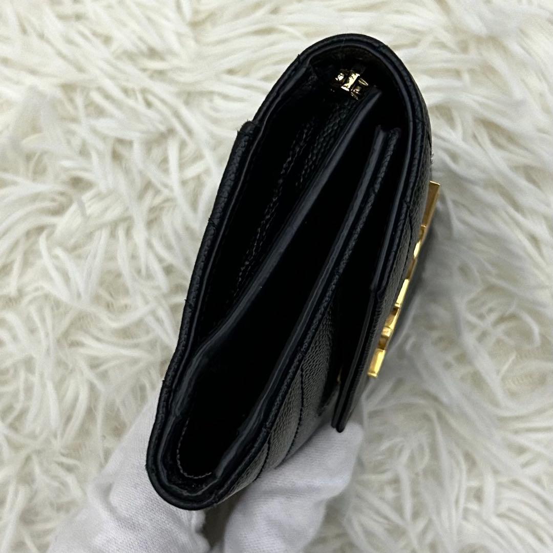 専用◆極美品◆SAINT LAURENT キルティング YSLロゴ 三つ折り財布