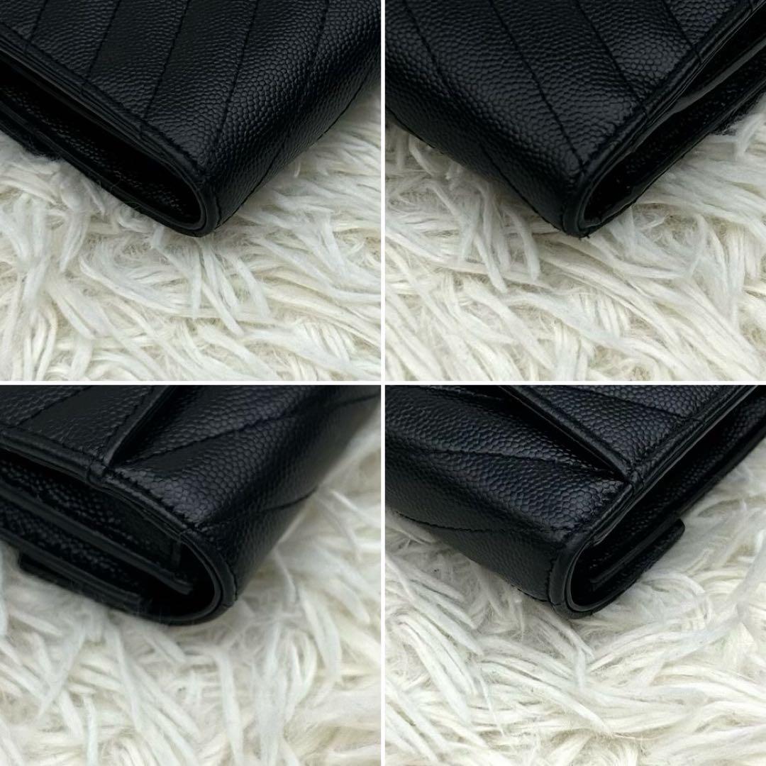 専用◆極美品◆SAINT LAURENT キルティング YSLロゴ 三つ折り財布