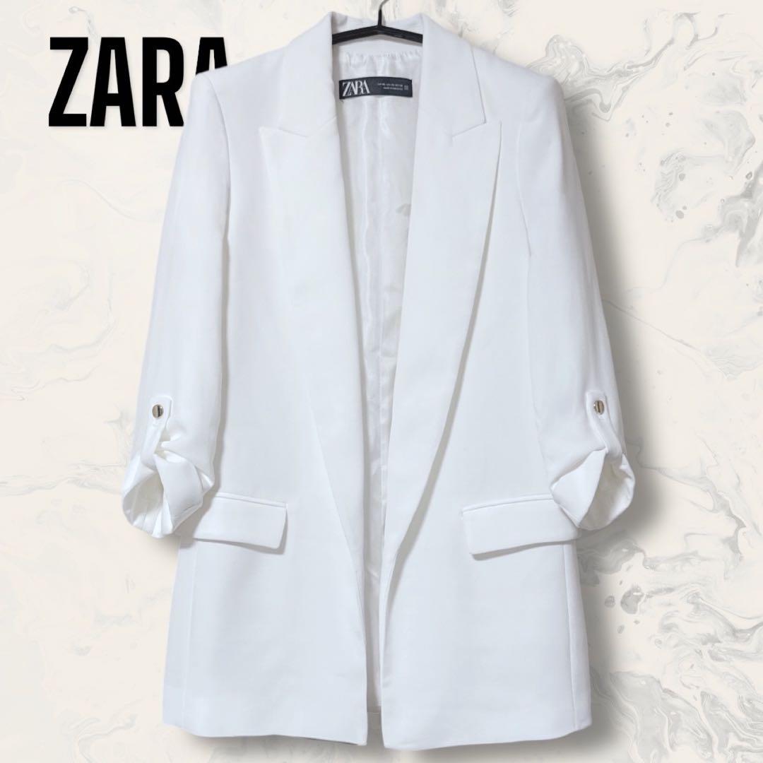 【未使用】 ZARA 肩パッド ロールアップ スリーブ テーラード ジャケット