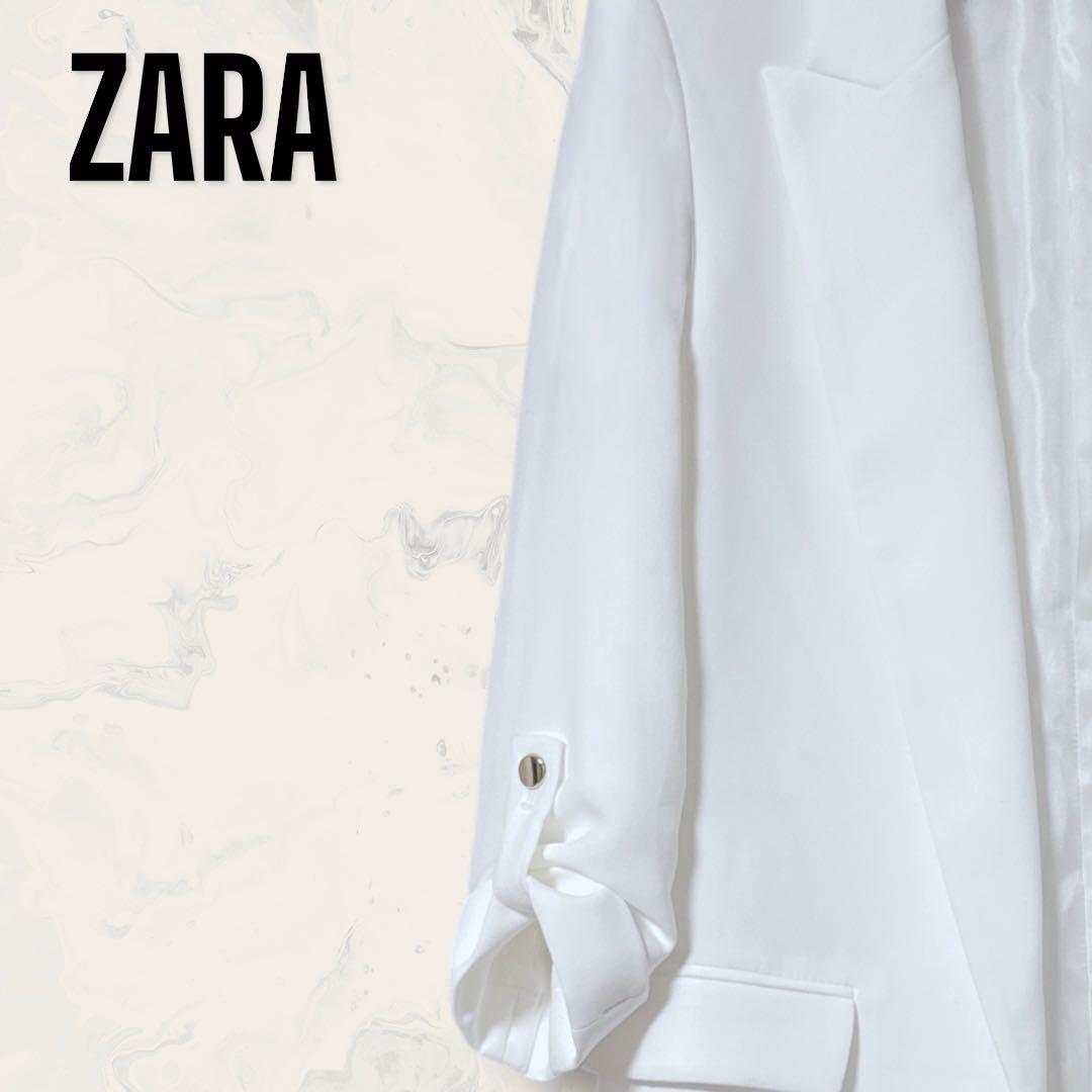 【未使用】 ZARA 肩パッド ロールアップ スリーブ テーラード ジャケット