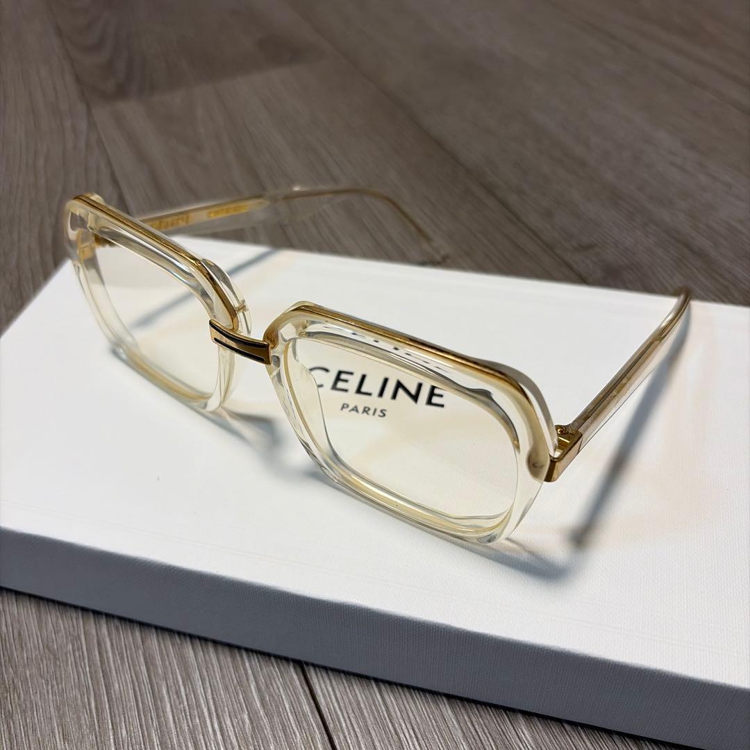 CELINE クリアフレーム サングラス
