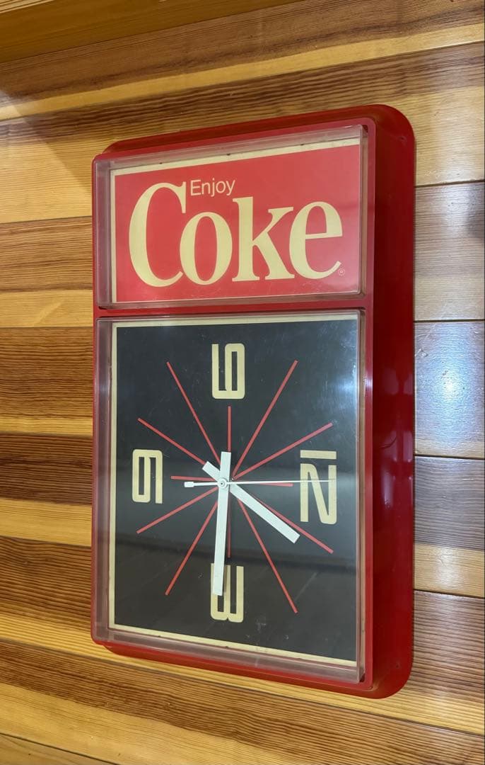 コカコーラ ビンテージ時計1985 レトロ アンティーク アメリカ 80s 赤