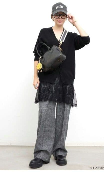 L'Appartement/Solstiss LACE CAMISOLE黒レース